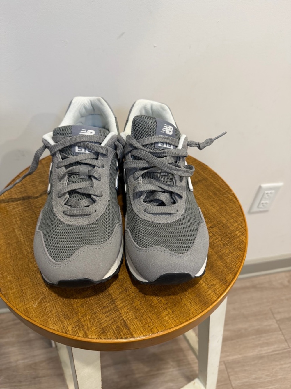 New Balance Gray Mesh and Suede Casual Sneakers